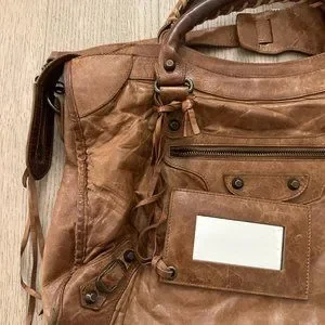 BALENCIAGA First Classic Studs Leather Bag in Brown